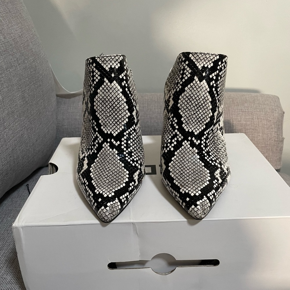 Snake Print mule booties
